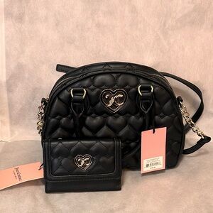 Chic Black Quilted Handbag and Wallet